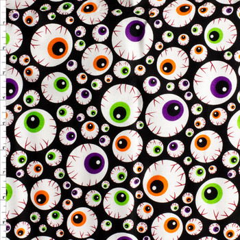 Halloween Eyeballs on Black Quilter’s Cotton Fat Quarter from Robert Kaufman #30574 Fabric By The Yard Halloween Eyeballs on Black Quilter’s Cotton Fat Quarter from Robert Kaufman #30574 Fabric By The Yard