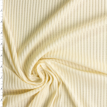 Ivory Ribbed Designer Pointelle #30643 Fabric By The Yard