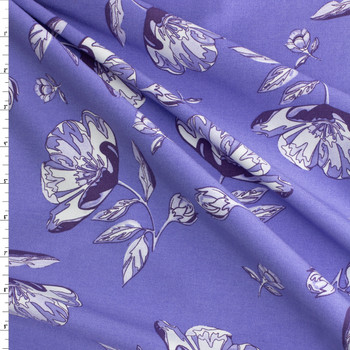 Violet Floral Nylon/Viscose/Spandex #30651 Fabric By The Yard Violet Floral Nylon/Viscose/Spandex #30651 Fabric By The Yard