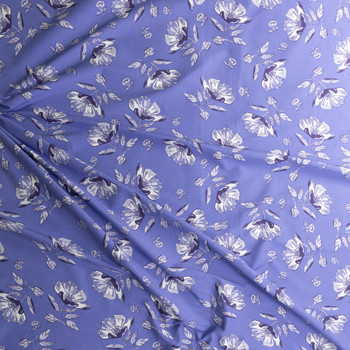 Violet Floral Nylon/Viscose/Spandex #30651 Fabric By The Yard - Wide shot Violet Floral Nylon/Viscose/Spandex #30651 Fabric By The Yard - Wide shot