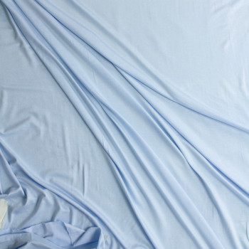 Baby Blue Stretch Modal Jersey Knit from ‘Hanky Panky’ #30673 Fabric By The Yard - Wide shot Baby Blue Stretch Modal Jersey Knit from ‘Hanky Panky’ #30673 Fabric By The Yard - Wide shot