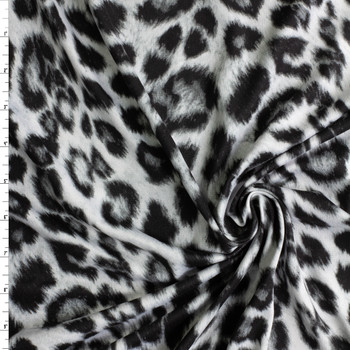 Greyscale Leopard Double Brushed Poly/Spandex Knit #30693 Fabric By The Yard Greyscale Leopard Double Brushed Poly/Spandex Knit #30693 Fabric By The Yard
