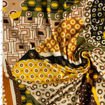 Earthtone Patterned Fractals Double Brushed Poly/Spandex Knit #30695 Fabric By The Yard Earthtone Patterned Fractals Double Brushed Poly/Spandex Knit #30695 Fabric By The Yard
