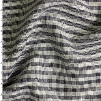 Black and Offwhite Plaid Linen #30722 Fabric By The Yard Black and Offwhite Plaid Linen #30722 Fabric By The Yard
