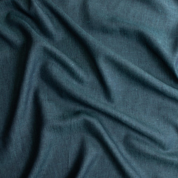 Teal Indigo Denim Weave Linen #30738 Fabric By The Yard - Wide shot Teal Indigo Denim Weave Linen #30738 Fabric By The Yard - Wide shot