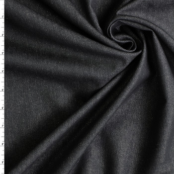 Metallic Silver and Black 5oz. Designer Denim #30751 Fabric By The Yard