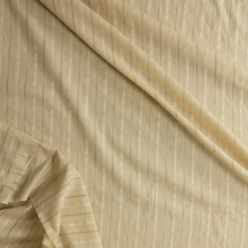 Tan Vertical Stripe Cotton Eyelet #30803 Fabric By The Yard - Wide shot