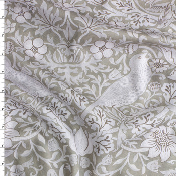 The Berry Pickers Taupe Japanese Lightweight Cotton Sateen #30867 Fabric By The Yard