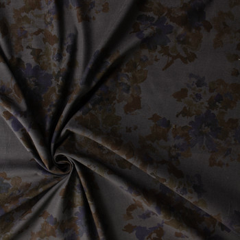 Midnight Watercolor Floral Hokkoh Japanese Pinwhale Corduroy #30877 Fabric By The Yard - Wide shot