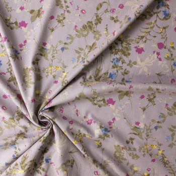 Wildflowers Lavender Hokkoh Japanese Brushed Cotton Twill #30887 Fabric By The Yard - Wide shot