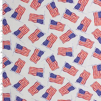 Stars Stripes and Sun Organic Cotton Print from Cloud 9 #30893 Fabric By The Yard