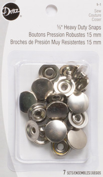 Dritz 5/8" Heavy Duty Snaps – Nickel – 7 Pack Fabric By The Yard