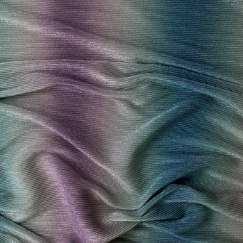 Mermaid Metallic Ombré Metallic Accordion Knit #30968 Fabric By The Yard - Wide shot