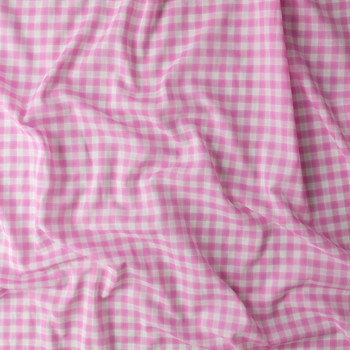 Pink and Blush Plaid Cotton Lawn #30984 Fabric By The Yard - Wide shot