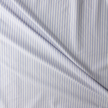 Light Blue, Pink, and White Vertical Stripe Cotton Oxford #30986 Fabric By The Yard - Wide shot