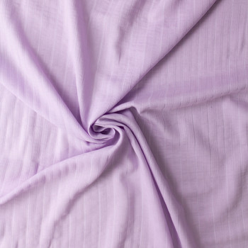 Lavender Vertical Woven Stripe Cotton Double Gauze #30993 Fabric By The Yard - Wide shot