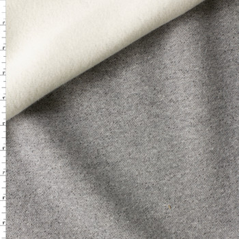 Heather Grey with White Back Sweatshirt Fleece #31008 Fabric By The Yard