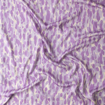 Lavender Camo Wash Rayon Sateen #31031 Fabric By The Yard - Wide shot