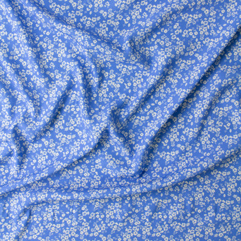 Powder Blue Petite Floral Rayon Crepe De Chine #31047 Fabric By The Yard - Wide shot