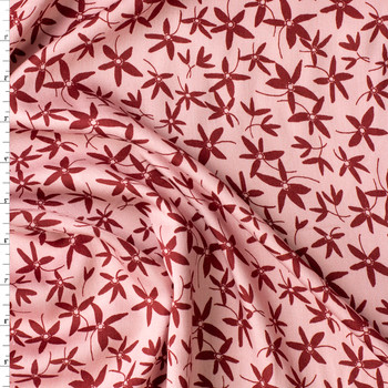 Rosewood Vine Floral Rayon Sateen #31061 Fabric By The Yard