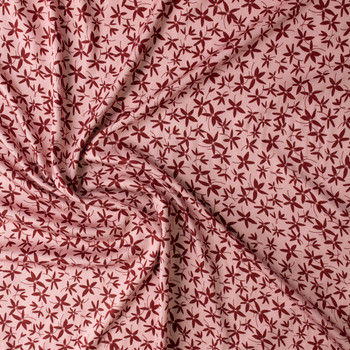 Rosewood Vine Floral Rayon Sateen #31061 Fabric By The Yard - Wide shot