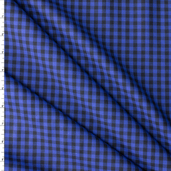 Blue and Black Check Cotton Twill #31106 Fabric By The Yard