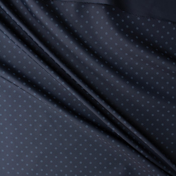 Slate on Navy Polka Dots Cotton/Poly Poplin #31109 Fabric By The Yard - Wide shot