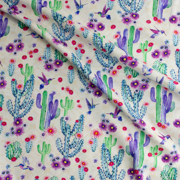 Desert Blooms - Stone Quilter’s Cotton from Robert Kaufman #31174 Fabric By The Yard - Wide shot