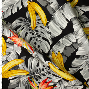 Island Paradise - Black Japanese Cotton Poplin from Robert Kaufman #31182 Fabric By The Yard