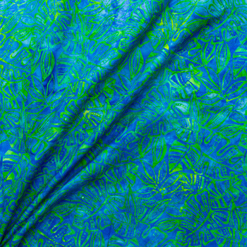 Totally Tropical - Pond Indonesian Cotton Batik from Robert Kaufman #31188 Fabric By The Yard - Wide shot
