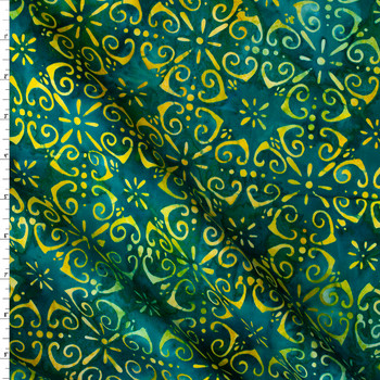 Azuleos - Leaf Indonesian Cotton Batik from Robert Kaufman #31194 Fabric By The Yard