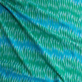 Green Bali Cotton Ikat from Robert Kaufman #31204 Fabric By The Yard - Wide shot