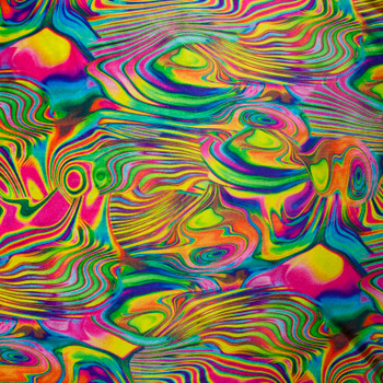Psychedelic Rainbow Swirl 4-way Stretch Velvet