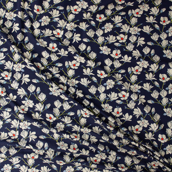 Charleston Magnolia Nightfall Stretch Cotton Jersey Knit from Art Gallery Fabrics #31219 Fabric By The Yard - Wide shot