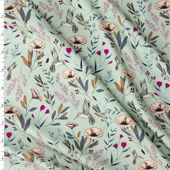 Mystical Land Magic Fauna Waterfall Stretch Cotton Jersey Knit from Art Gallery Fabrics #31222 Fabric By The Yard