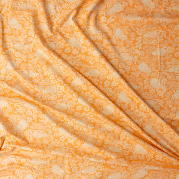 Wild Forgotten Beaver and Bloom Peach Stretch Cotton Jersey Knit from Art Gallery Fabrics #31226 Fabric By The Yard - Wide shot