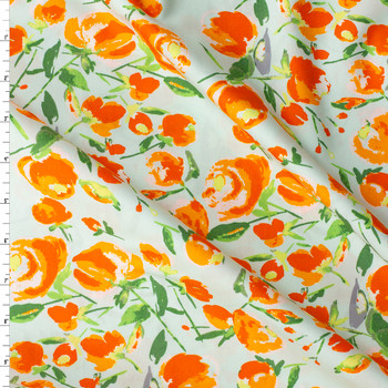 Wild Bloom Everlasting Blooms Citrus Cotton Poplin from Art Gallery Fabrics #31244 Fabric By The Yard