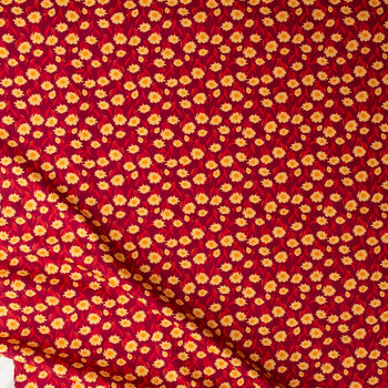 Season & Spice Wine Floral Cotton Poplin from Art Gallery Fabrics #31256 Fabric By The Yard - Wide shot