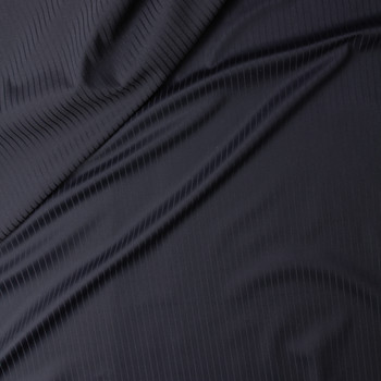 Black on Black Vertical Stripe Poly/Cotton Jaquard #31298 Fabric By The Yard - Wide shot