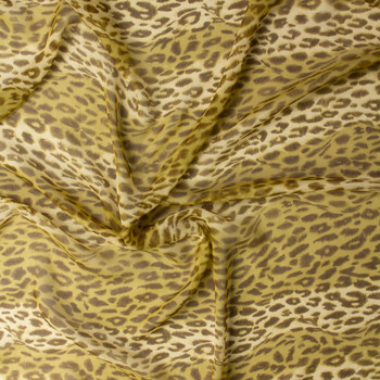 Sahara Leopard Silk Chiffon #31325 Fabric By The Yard - Wide shot