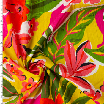 Bright Island Floral Cotton Lawn #31390 Fabric By The Yard