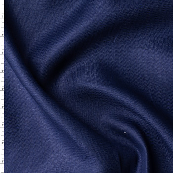 Navy Blue Herringbone European Designer Linen #31431 Fabric By The Yard