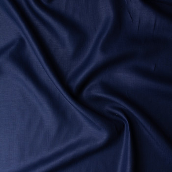 Navy Blue Herringbone European Designer Linen #31431 Fabric By The Yard - Wide shot
