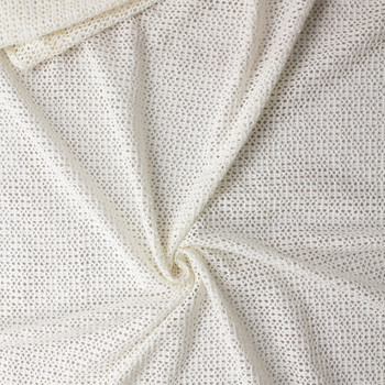 Warm White Stretch Cotton Net #31445 Fabric By The Yard - Wide shot