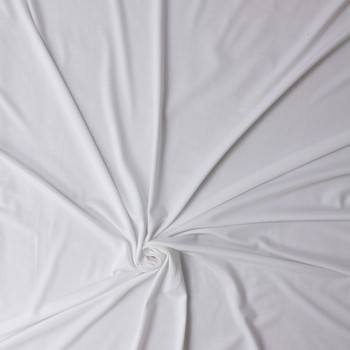 White Poly/Spandex Jersey Knit #31463 Fabric By The Yard - Wide shot