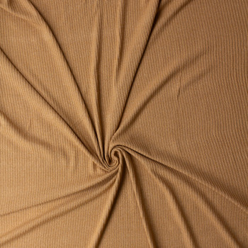 Tan Sparkle Poly/Spandex Rib Knit #31480 Fabric By The Yard - Wide shot