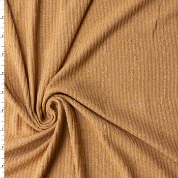 Tan Sparkle Poly/Spandex Rib Knit #31480 Fabric By The Yard