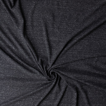 Charcoal Melange Cotton Rib Knit #31483 Fabric By The Yard - Wide shot