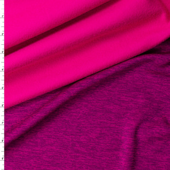 Hot Pink Heather Stretch Brushed Athletic Knit from Rainbeau #31487 Fabric By The Yard