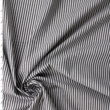 Black and White Chambray Stripe Cotton Shirting #31515 Fabric By The Yard